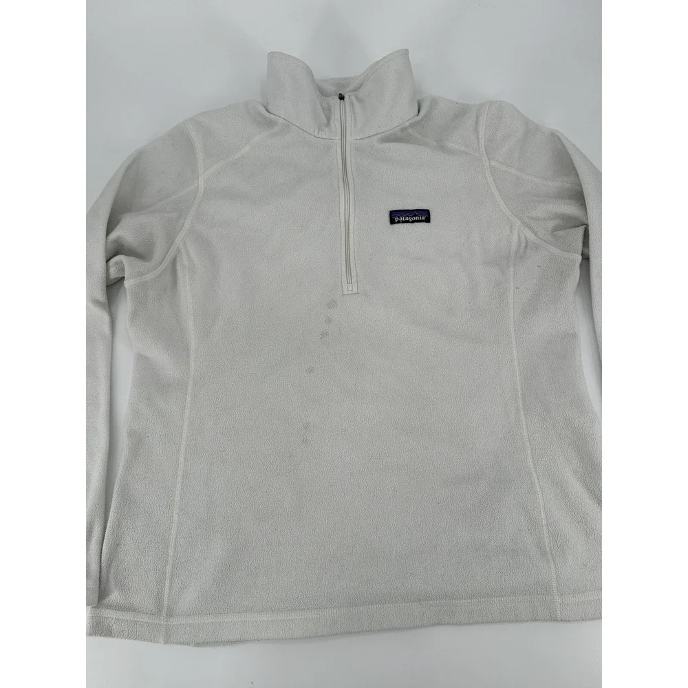 Patagonia Women's‎ Fleece Long Sleeve Quarter Zip Base Layer Sz Large White